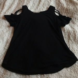 Black open shoulder top